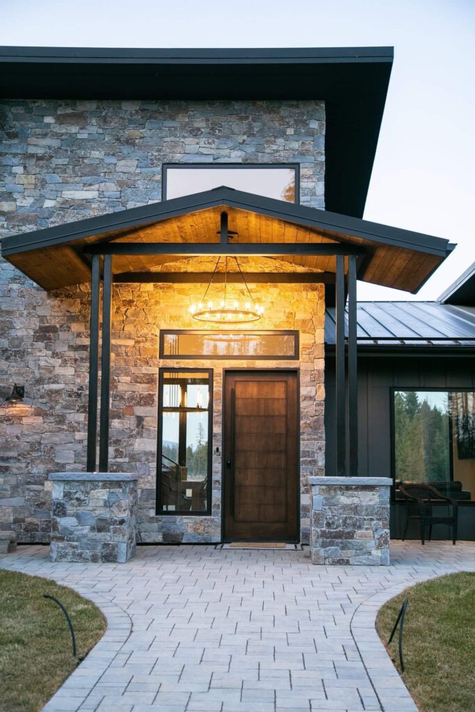 Moose Mountain Ledge Thin Veneer project - front entryway 7