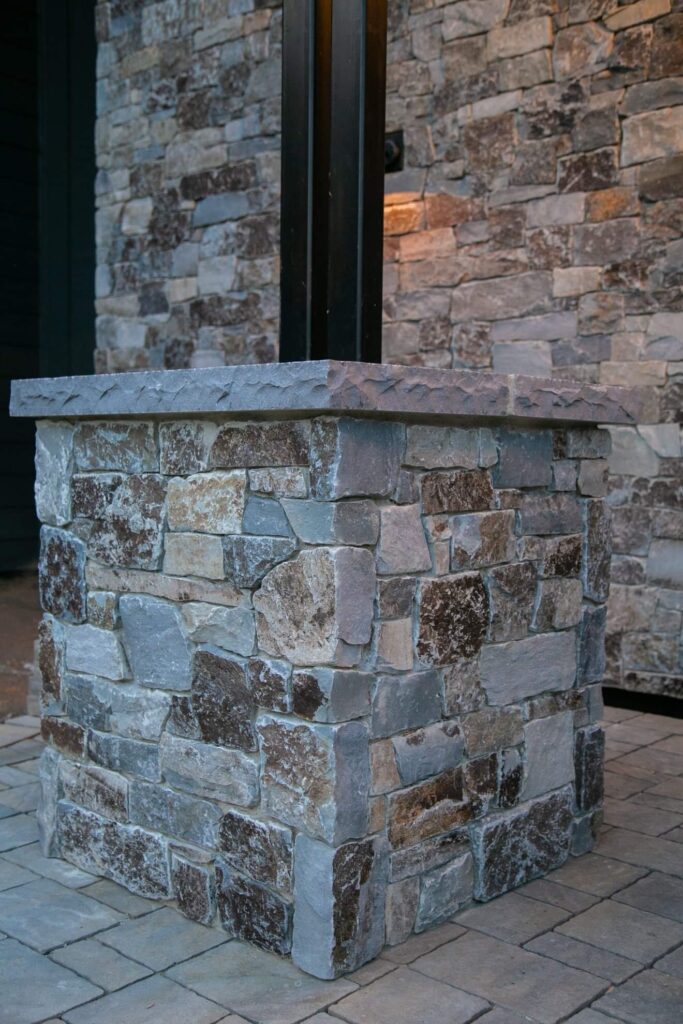 Moose Mountain Ledge Thin Veneer project - front entryway 5