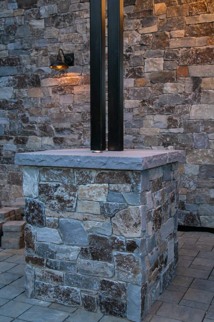 Moose Mountain Ledge Thin Veneer project - front entryway 6
